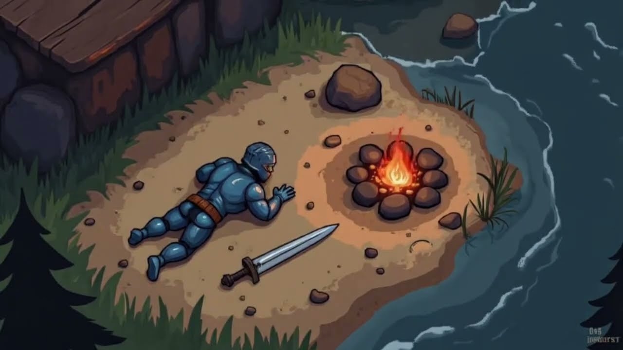 The Hero’s Rest 💤 | Crackling Fireplace wave Sounds for Deep Sleep & Recovery