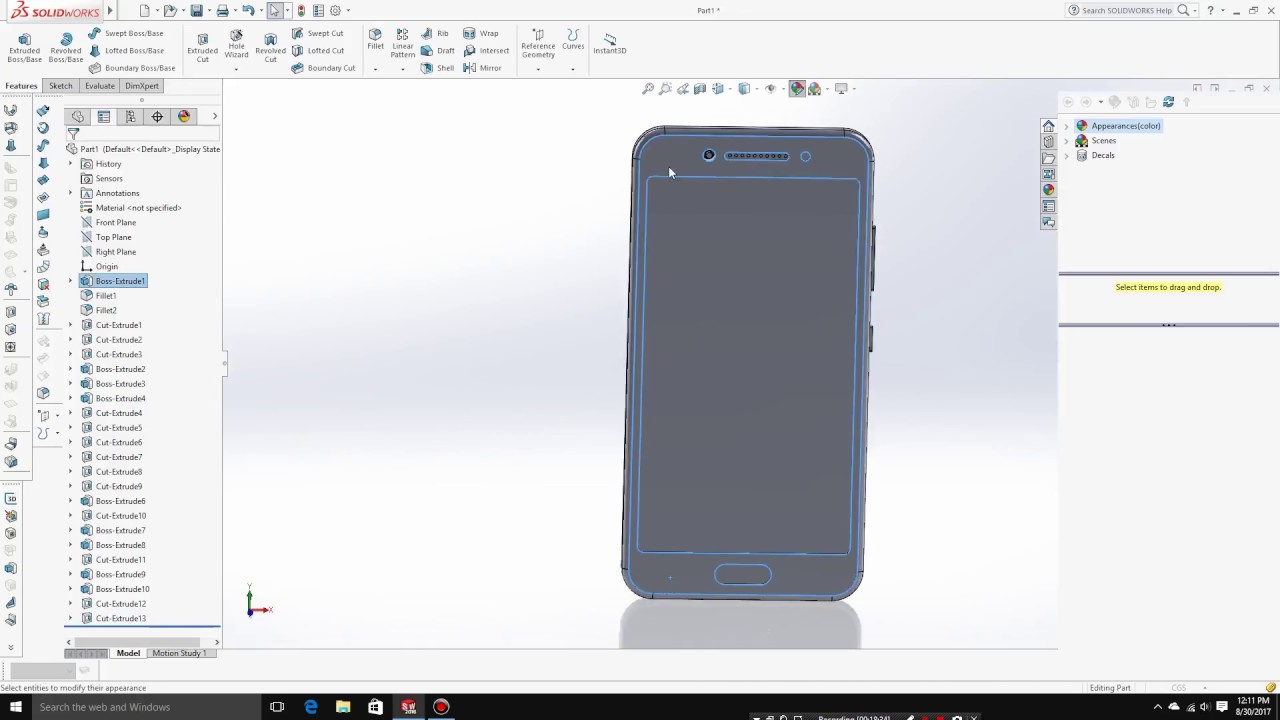Smartphone design in solidworks