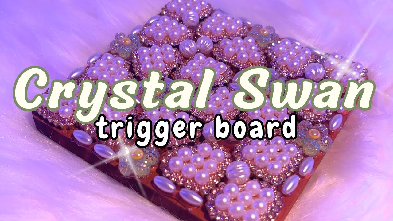 ASMR Crystal Swan Trigger Board⋆˙⟡🦢 Nail Gliding on Trigger Board (No Talking)
