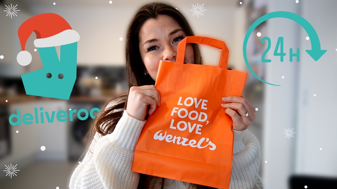 only eating from *DELIVEROO* for 24 HOURS | festive menu edition!! 🎄