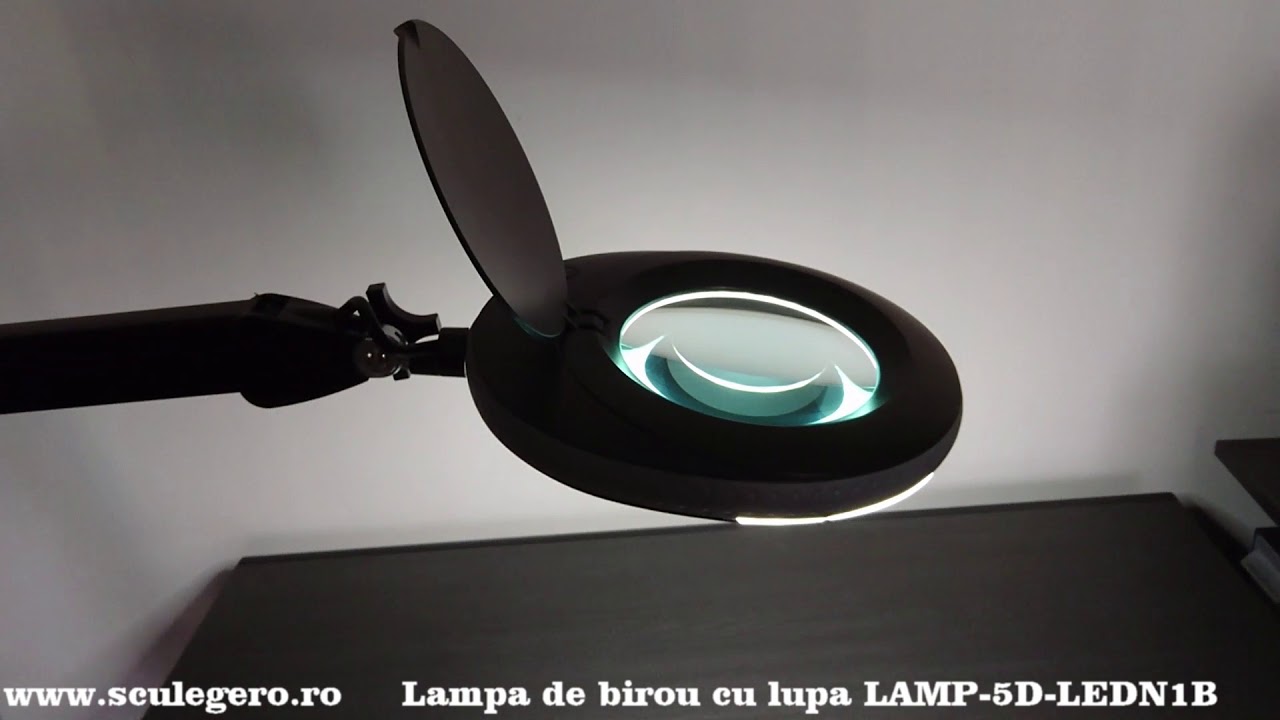 Lampa de birou cu lupa LAMP-5D-LEDN1B - www.sculegero.ro