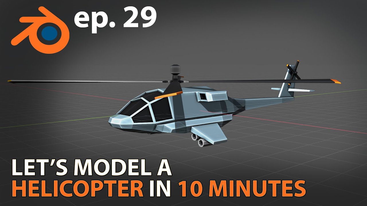 Let's model a HELICOPTER in 10 MINUTES - Blender 2.83 - ep. 29