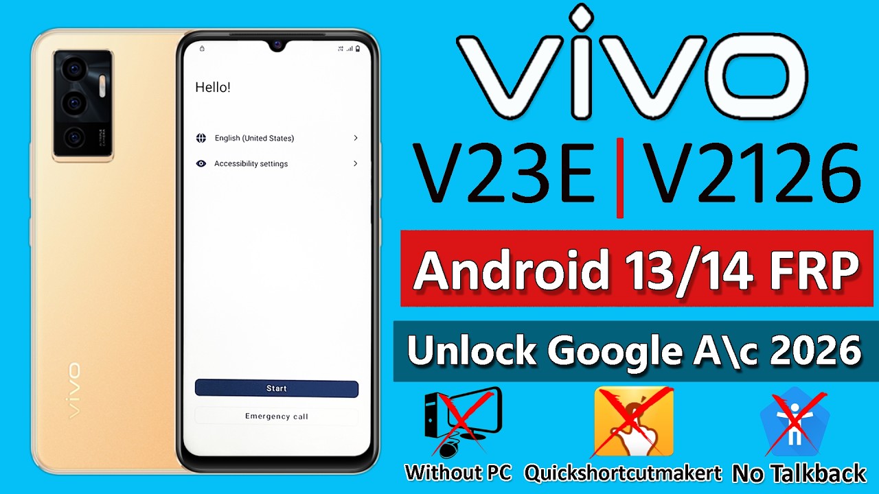 Vivo V23e Frp Bypass Android 13,14✅ Vivo V23e Google Account Bypass✅ Vivo V2116,V2126 Frp 2026