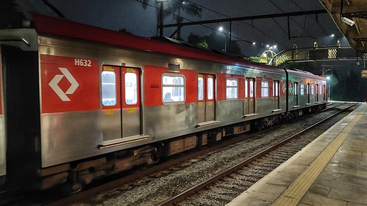 CPTM H632 (Série 8500) alinhando e partindo de Ribeirão Pires.