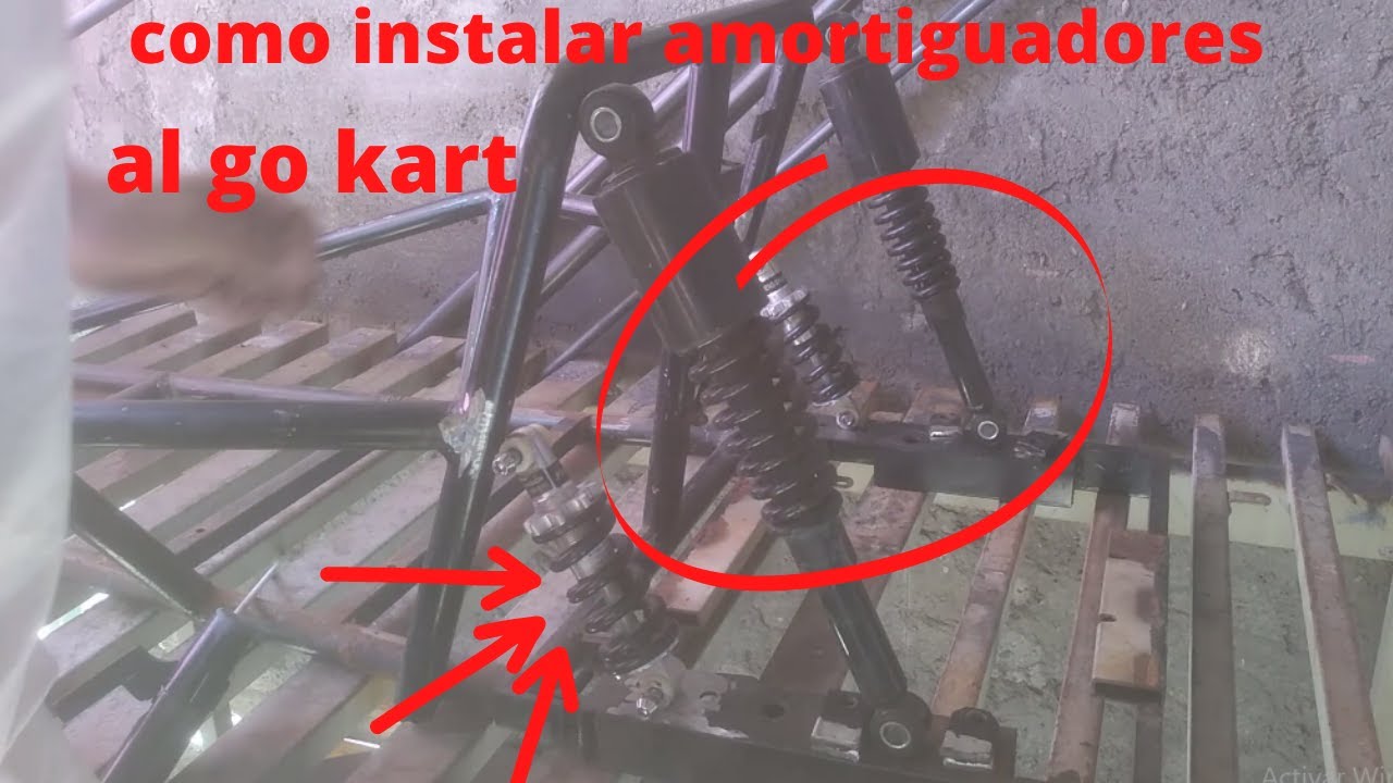 como instalar amortiguadores al go kart tutorial.