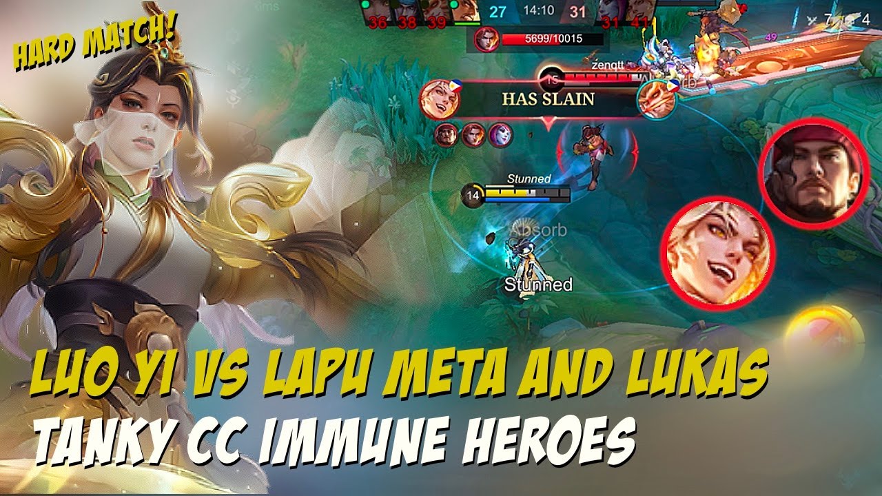 😱 LUO YI AGAINST CC IMMUNE DUO LAPU AND LUKAS (COLLECTOR GAMEPLAY) -  MOBILE LEGENDS