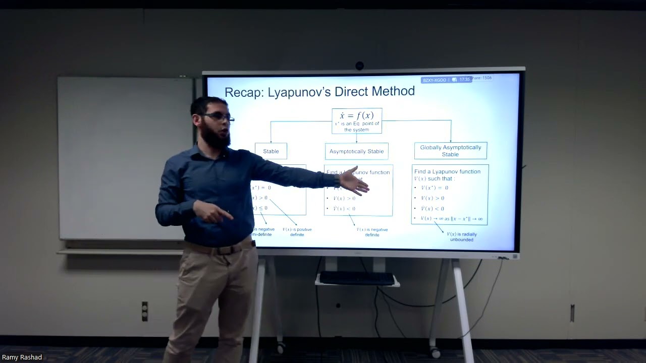 SCE 594 Lecture 19: Lyapunov's Direct Method II