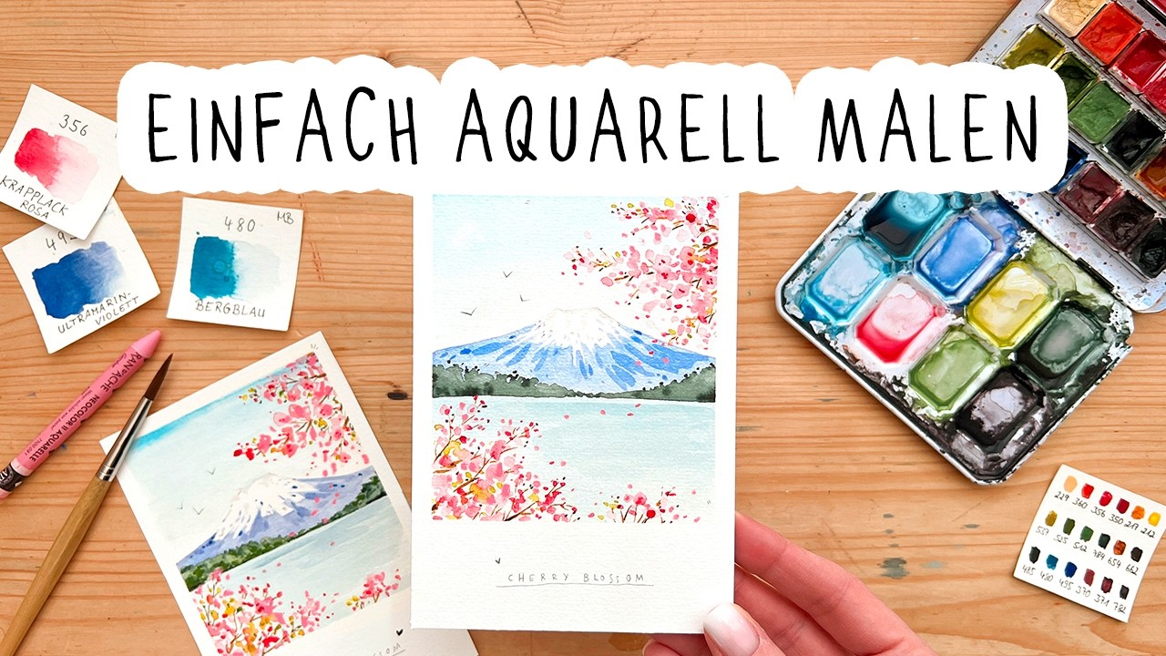 Aquarell Tutorial für Anfänger - Schritt für Schritt Landschaft malen