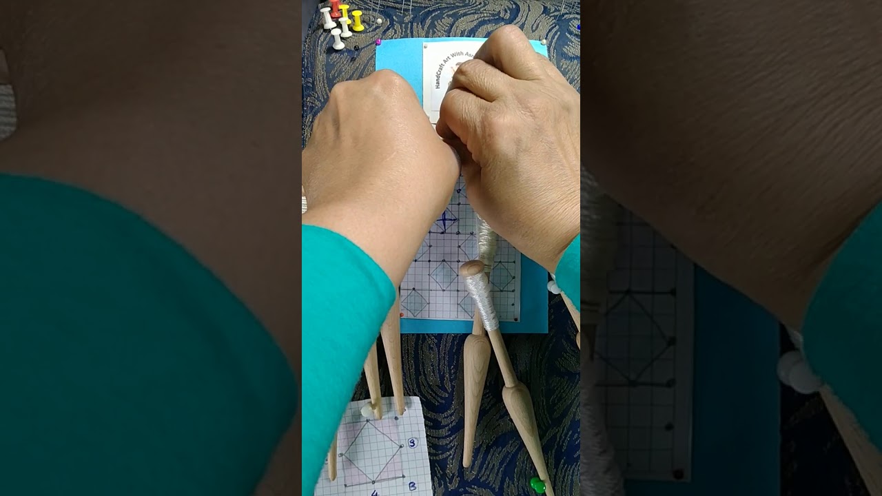 Bobbin lace for beginners_virgen stitchكيفيه عمل شريط دانتيل بارزه  جميله