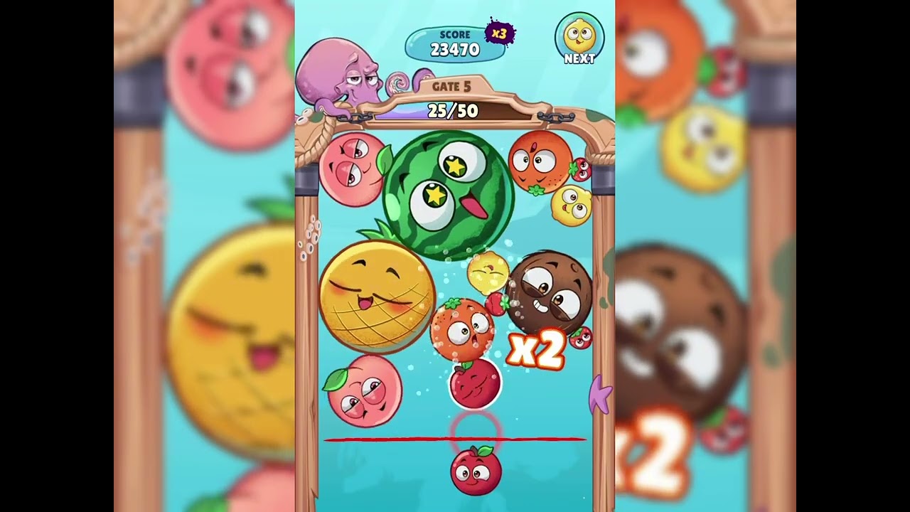 Day 28 of attempting to merge two watermelons #underwatermelon #netflixgames #mobilegame #fruitmerge