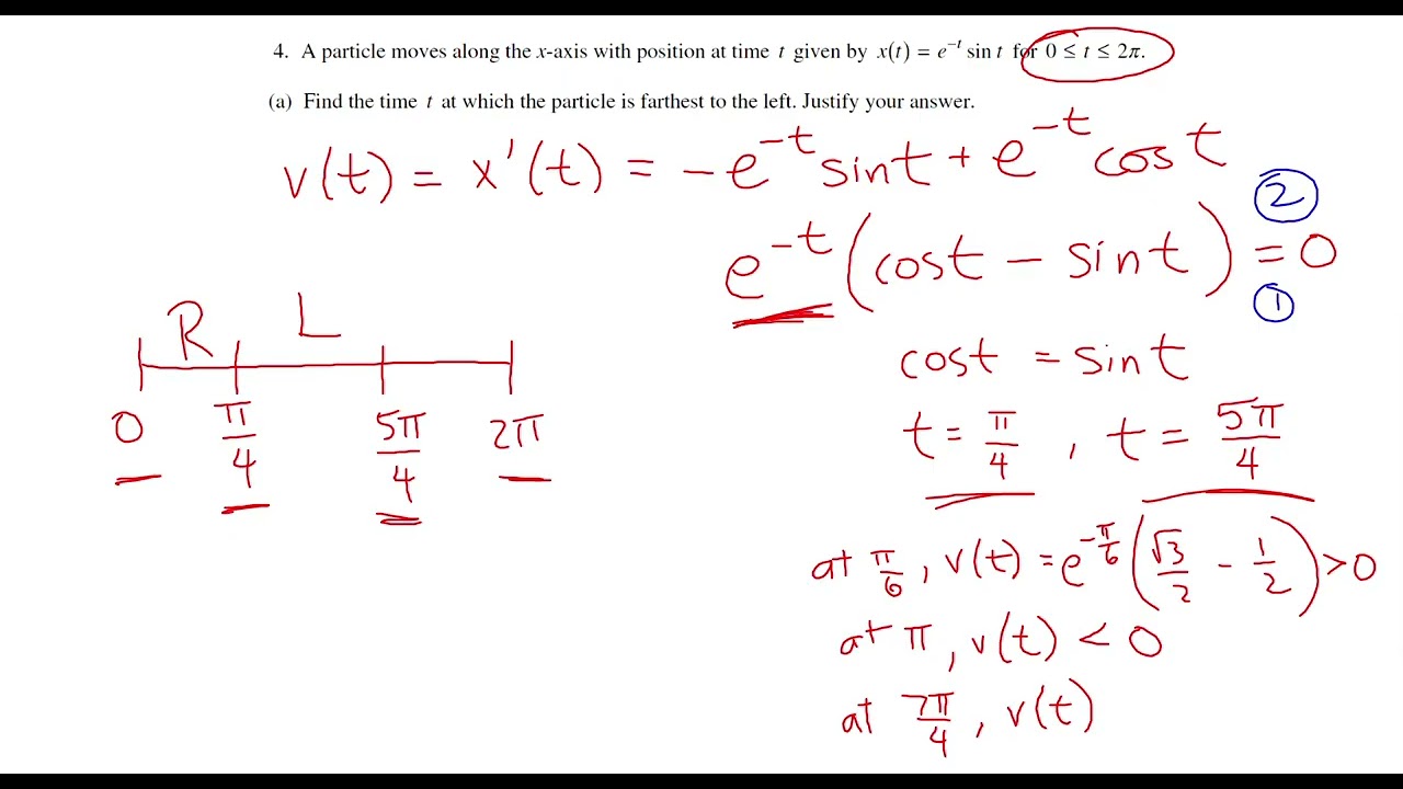 2007 AP Calculus AB FRQ #4 - Motion