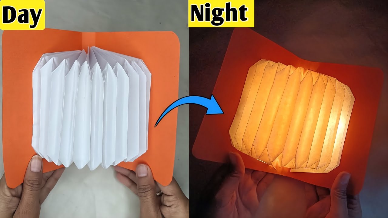 Day to Night Paper Book Lamp Craft | Easy Paper Lantern Making at Home | DIY Paper Book Lamp Making 