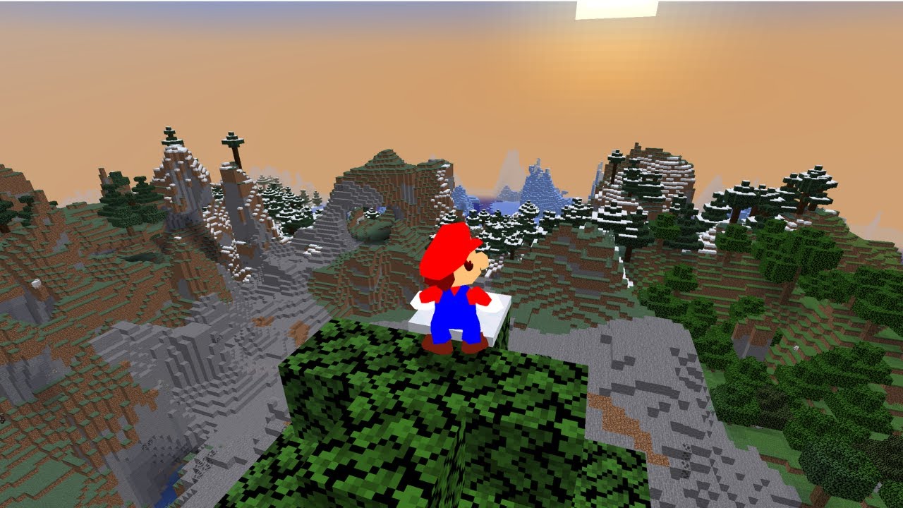 MineCraft WalkThrough But I Play As Mario