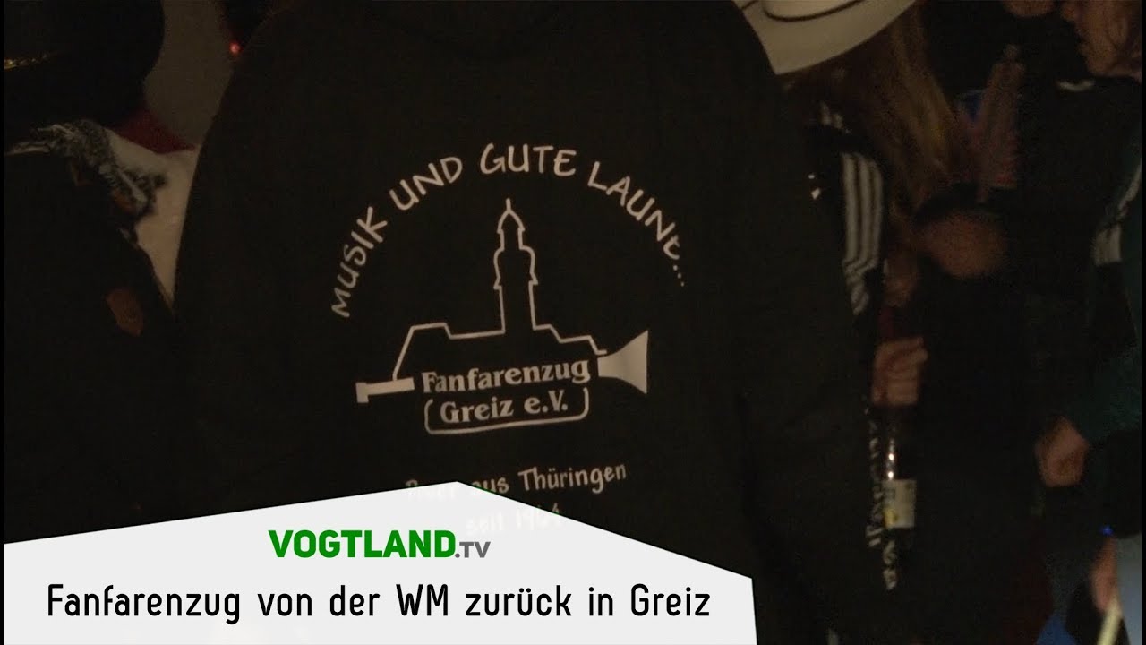 Fanfarenzug von der WM zurück in Greiz