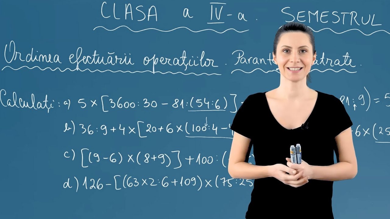 Ordinea efectuării operațiilor. Paranteze pătrate - Matematica - Clasa IV-a
