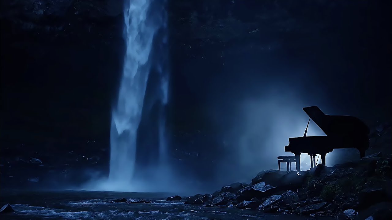 Soft Rain & Waterfall Piano