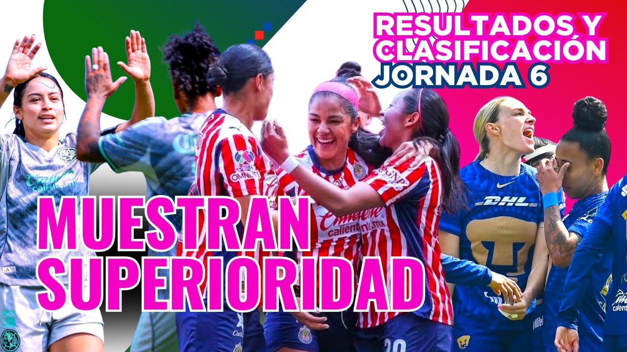 TABLA DE POSICIONES JORNADA 6 LIGA MX FEMENIL. GOLEADAS Y SORPRESAS