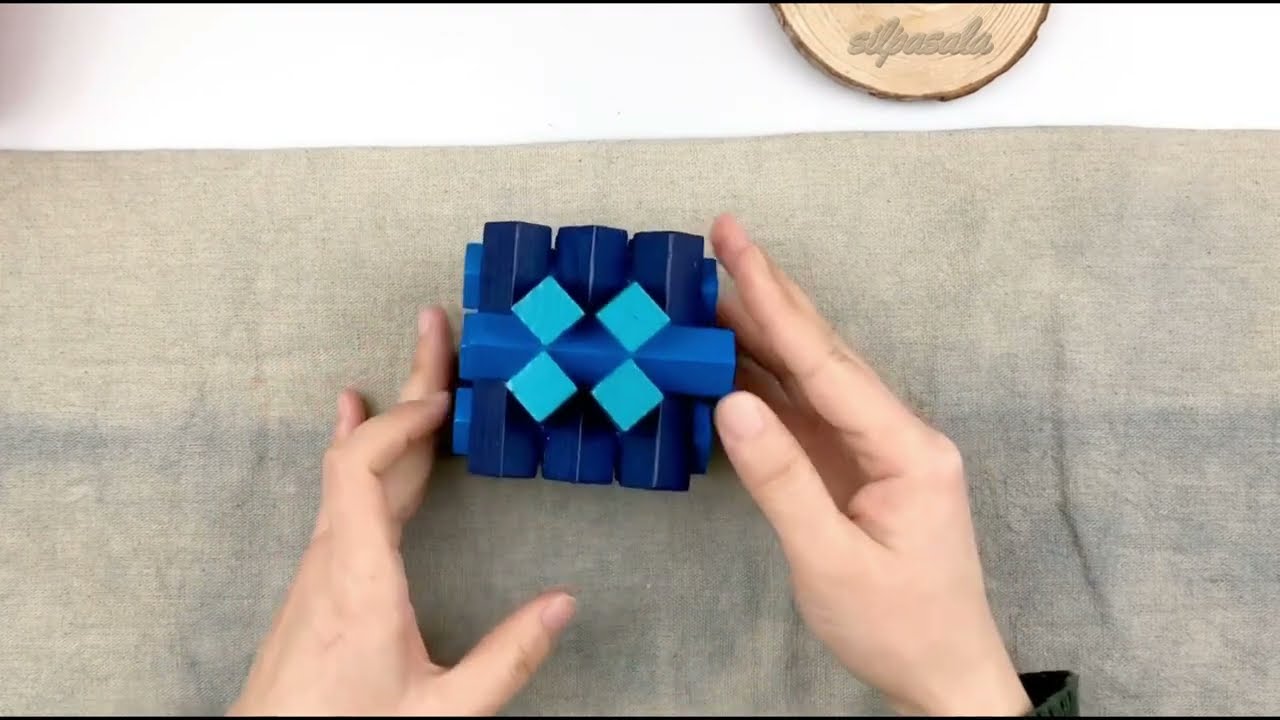 15 piece wooden burr puzzle  tips and tricks 🧩 how to solve puzzle,#woodwork,#puzzle,#puzzlegame
