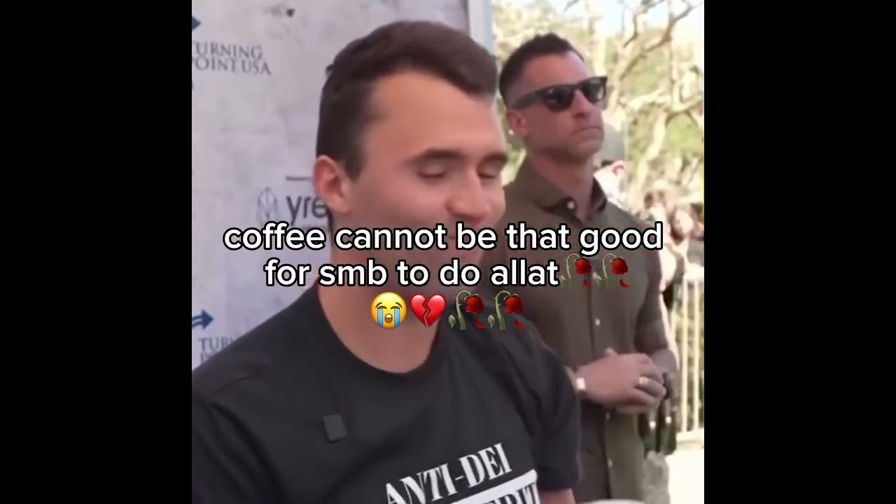 Charlie Kirk drinking coffee