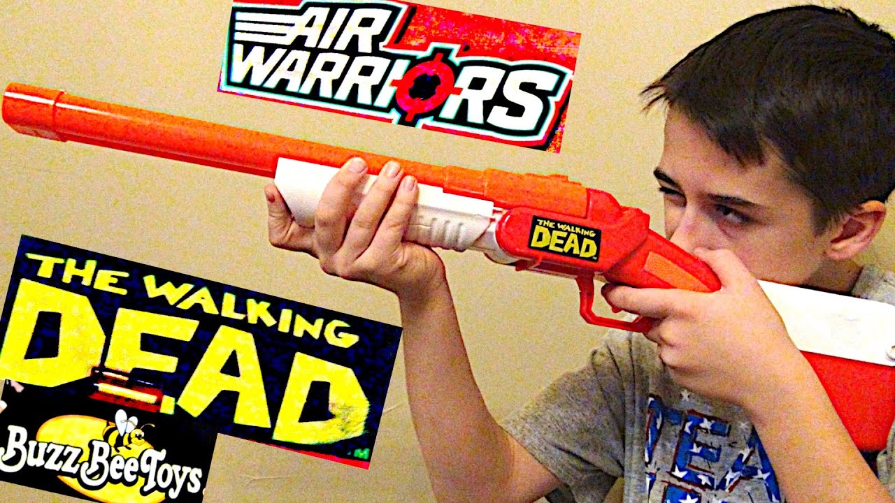 NEW Buzz Bee Air Warriors The Walking Dead Shotgun Blaster with Robert-Andre!