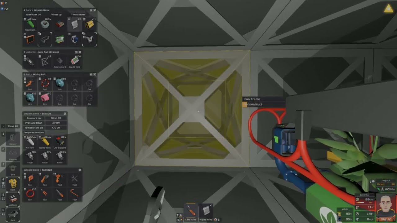 Stationeers: A run to get a year on the Moon; Stationeer, brutal difficulty. Ep3. Large fridge issue