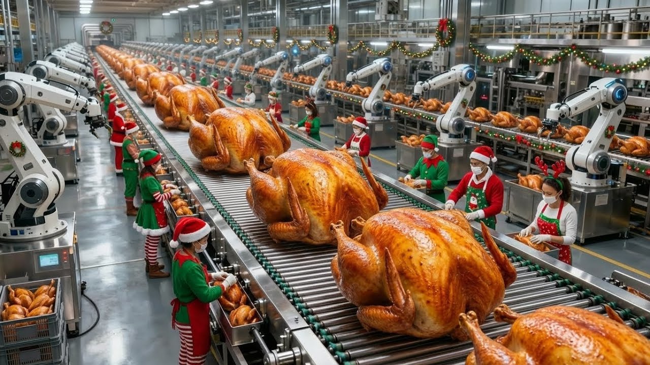Inside the Factory: From Whole Turkeys to Roasted Christmas Turkey Products (Full Process)