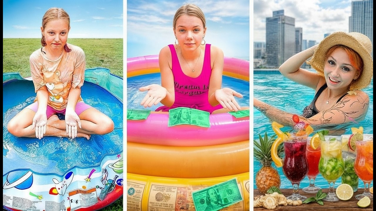 Basen marzeń: BIEDNY vs BOGATY vs ULTRA BOGATY 💎🏊🏻‍♀️ Letnie wyzwanie z przyjaciółmi 💸🏖️