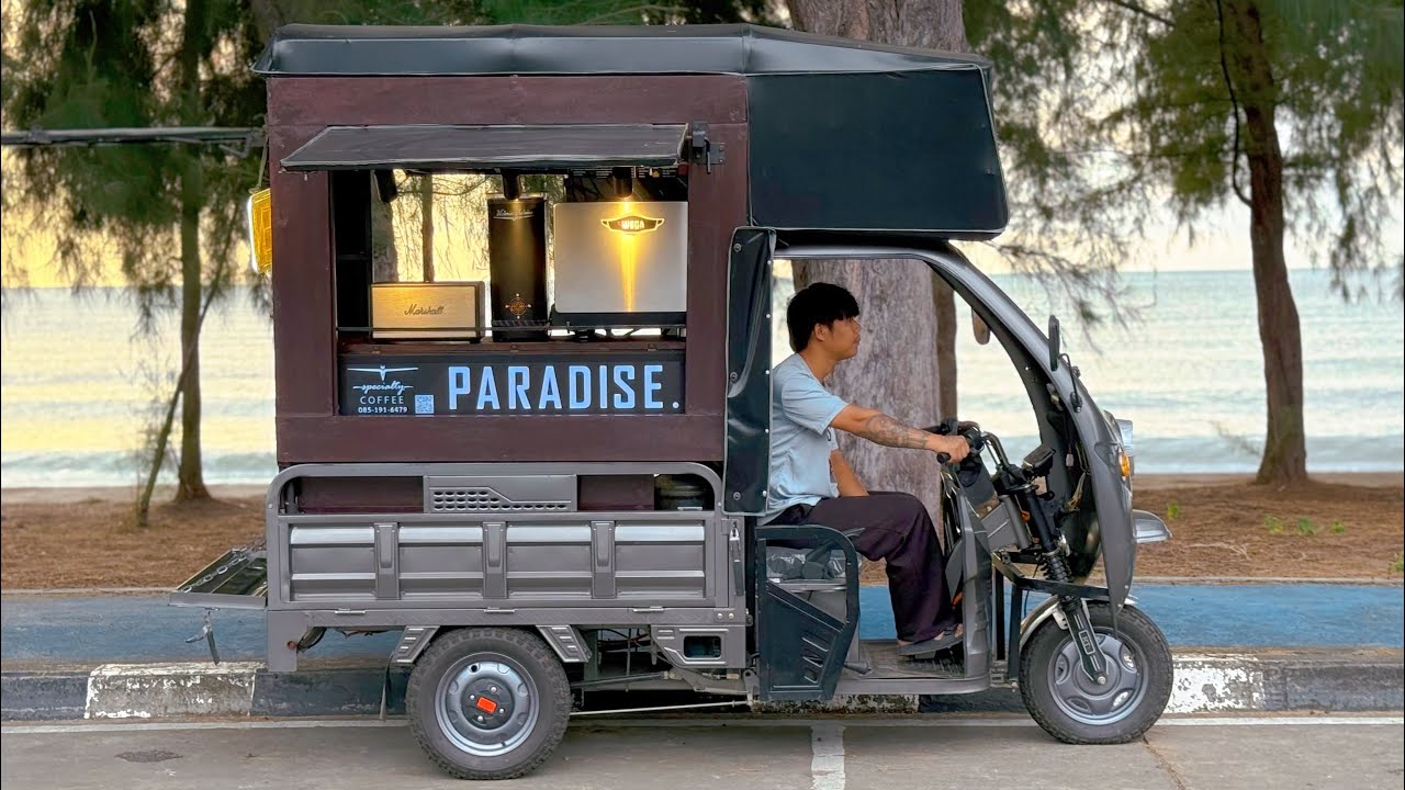 Cafe Vlog Mini Coffee Shop Truck Mobile Bar Young Barista Hard Working Kopi Relaxing Mood Cart Ideas
