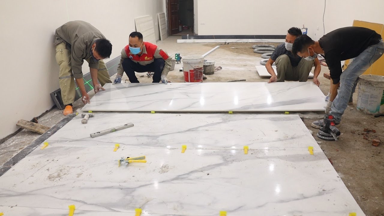 Construction The Living Room Floor With Granite Big Size - Install Granite with Perfect