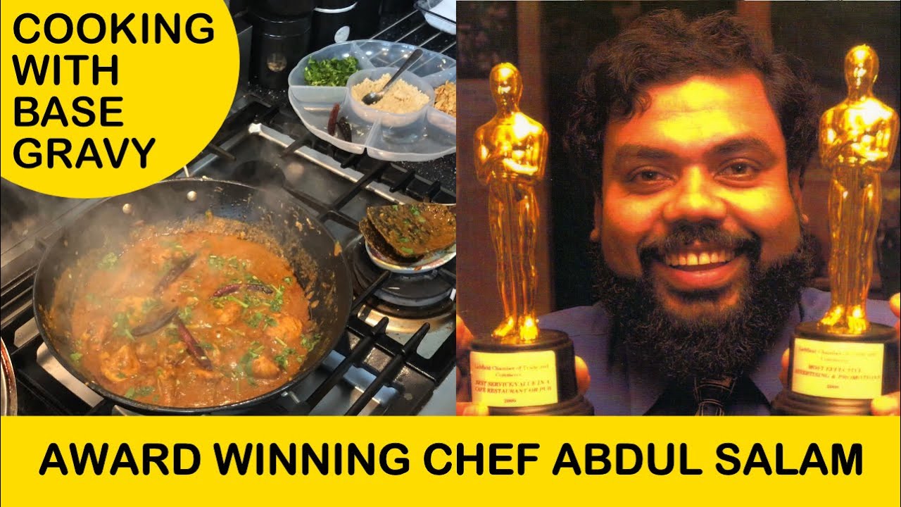 COOKING CHICKEN CURRY WITH BASE GRAVY BRITISH INDIAN RESTAURANT (BIR)