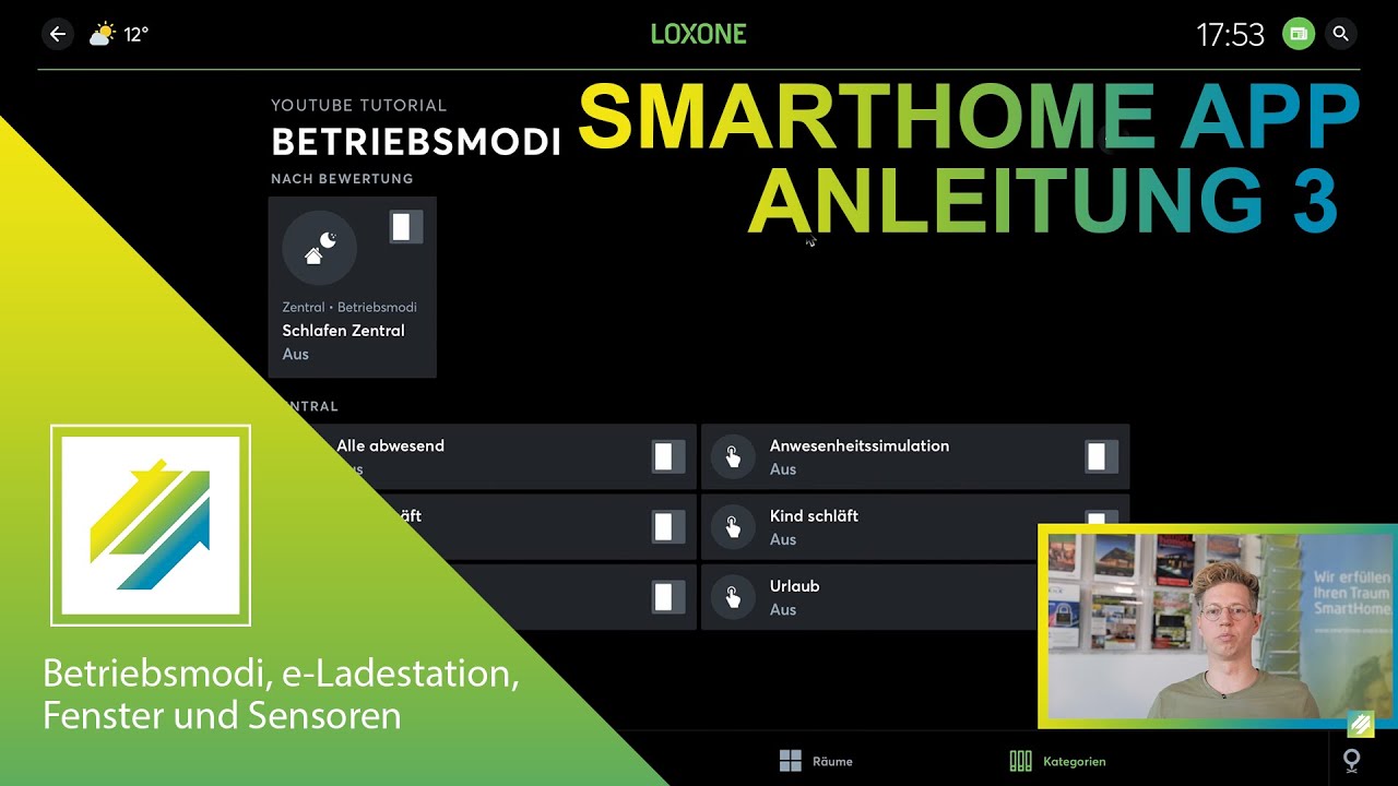 SmartHome App 3 - Betriebsmodi, e-Ladestation, Fenster und Sensoren