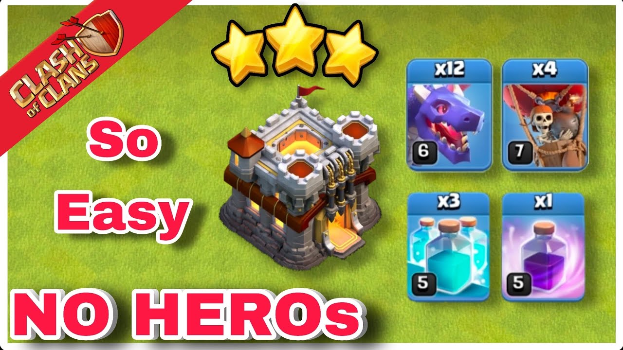 TH11 No Heroes EASY 3 Star Attack | Dragon Loon + Clone Spell | Best TH11 Strategy 2025