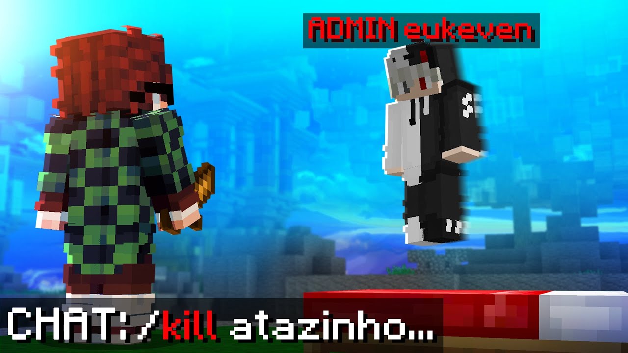 ENFRENTEI UM ADMIN NO BEDWARS (ELE USOU COMANDOS!)