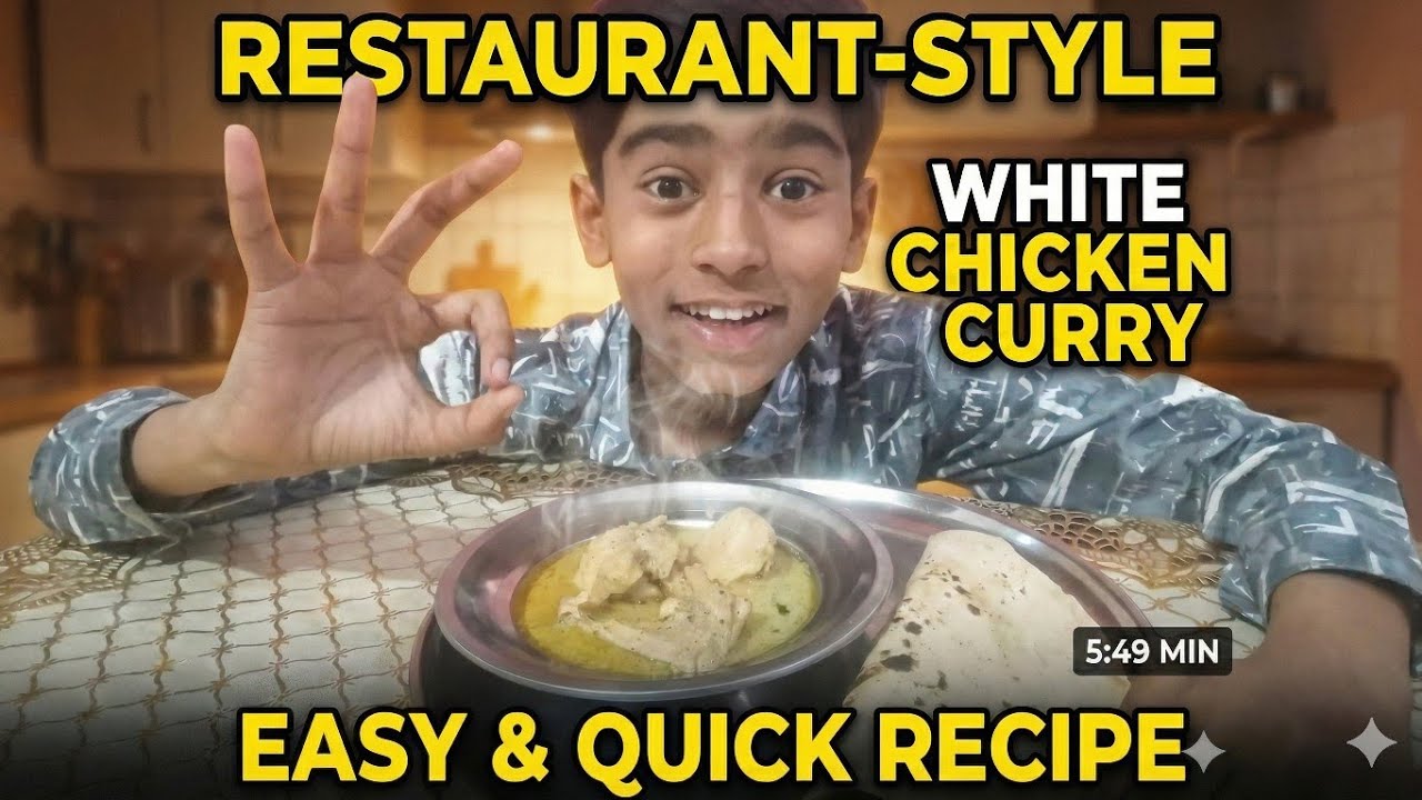 Restaurant Style White Chicken Korma Recipe | Easy & Quick White Chicken Curry in Just 5 Minutes