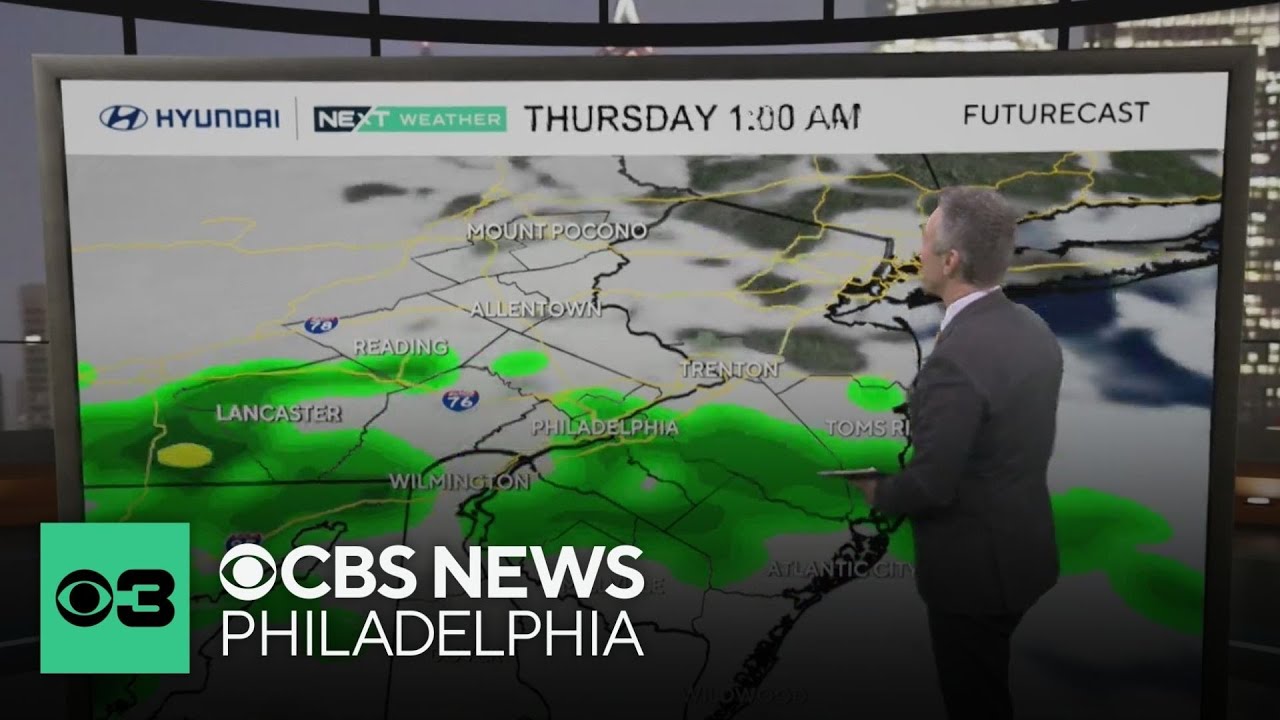 Cloudy Wednesday night in Philadelphia region, tracking more rain