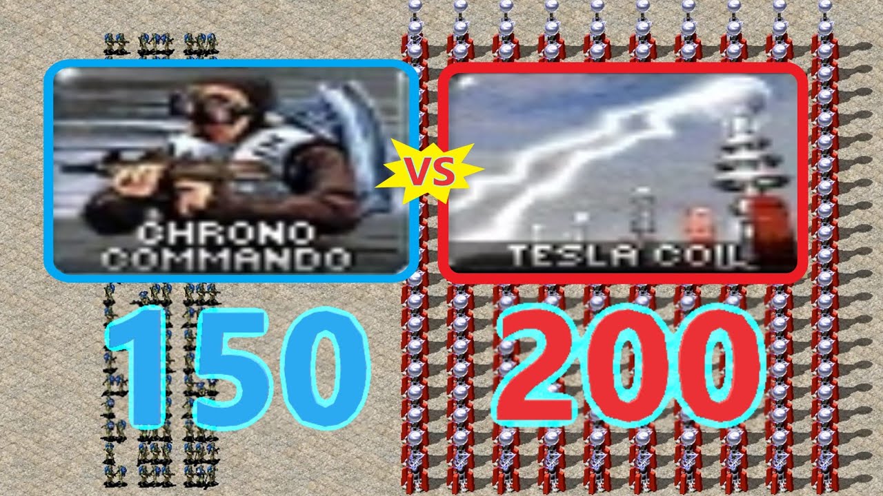 Chrono Commando vs Tesla Coil - Same Cost - Red Alert 2