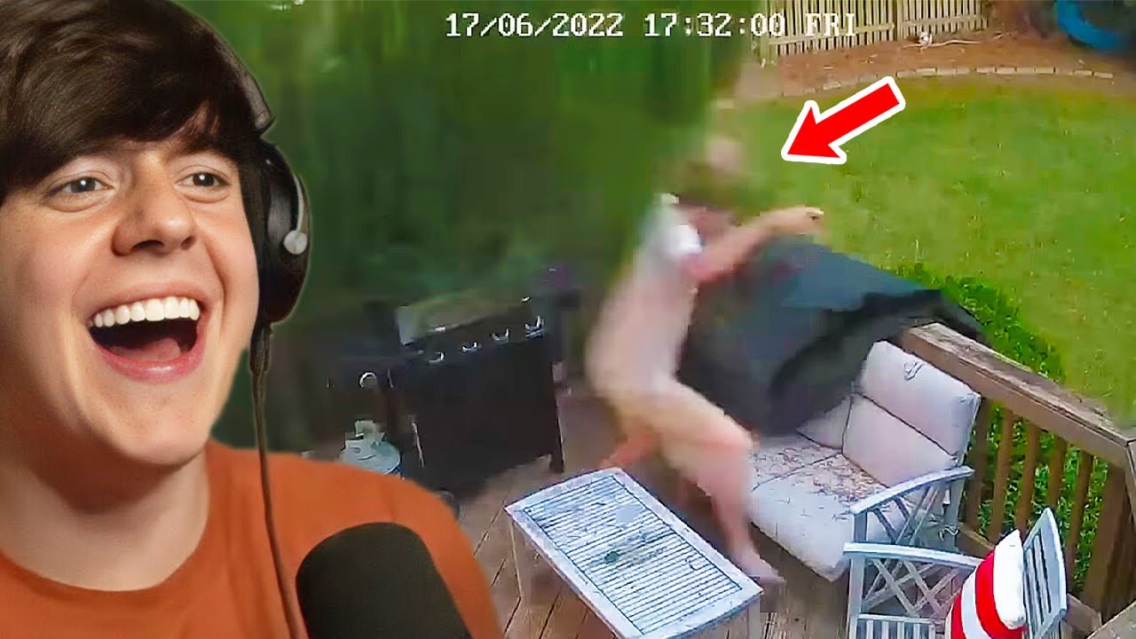 Tree Almost Lands on Man in Backyard