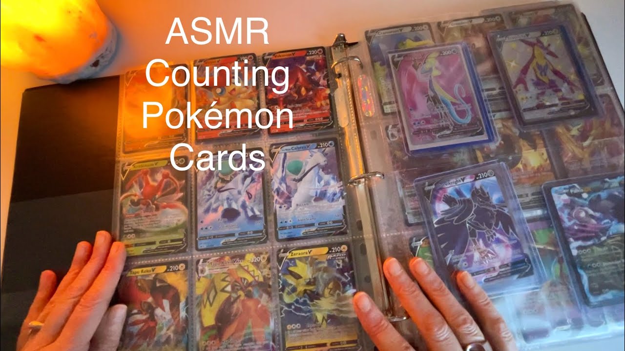 ASMR Whisper Counting Pokemon Cards in a Plastic Binder - Relaxing Point and Count You to Sleep