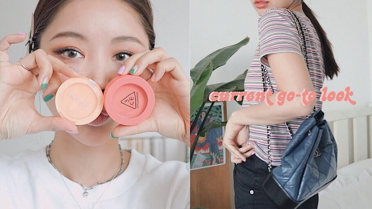 (Sub) My Makeup Routine & Daily Outfits 요즘 자주하는 메이크업 루틴 & 좋아하는 데일리룩 (ft.로드샵 블러셔 & 헤라 블랙파데)