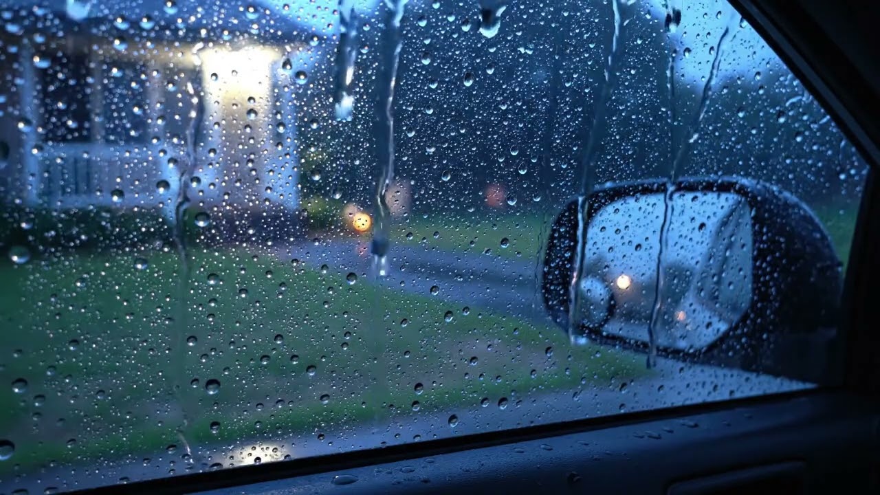 Just Heavy Rain Pounding on Car Exterior No Music | Deep Sleep and Stress Relief Mix for Calm