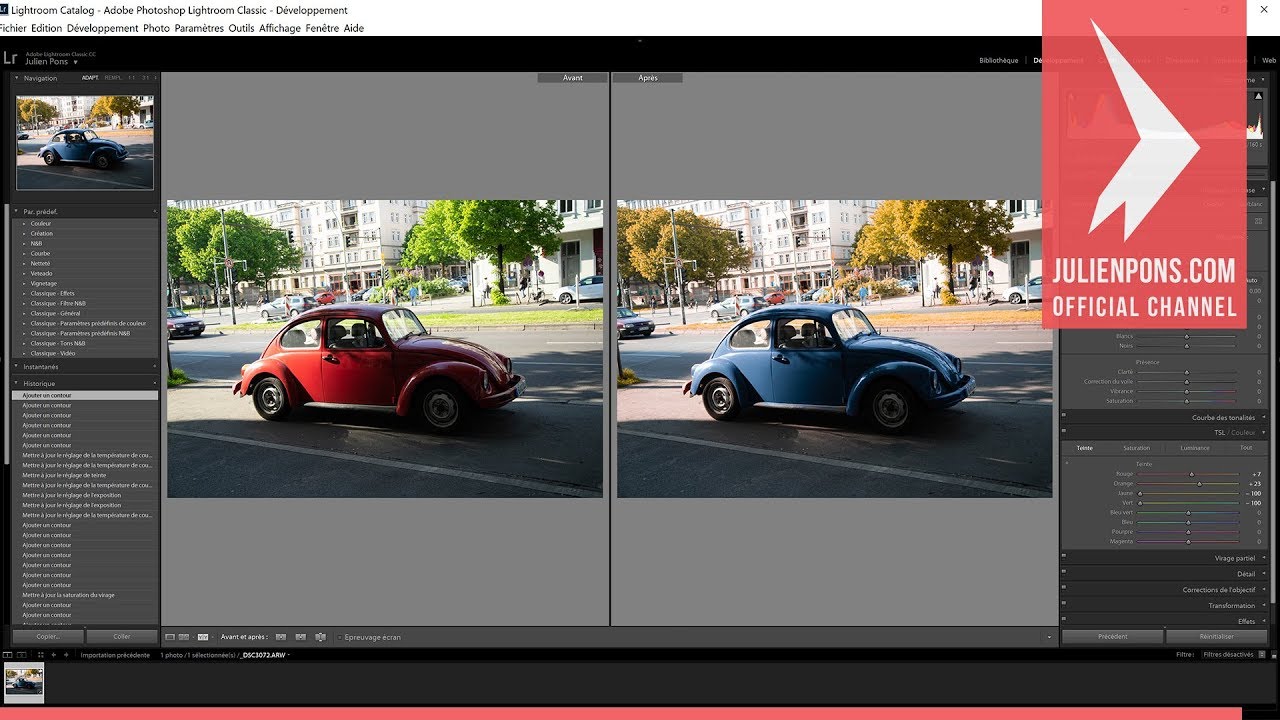 Changer la couleur du sujet avec Lightroom Classic CC