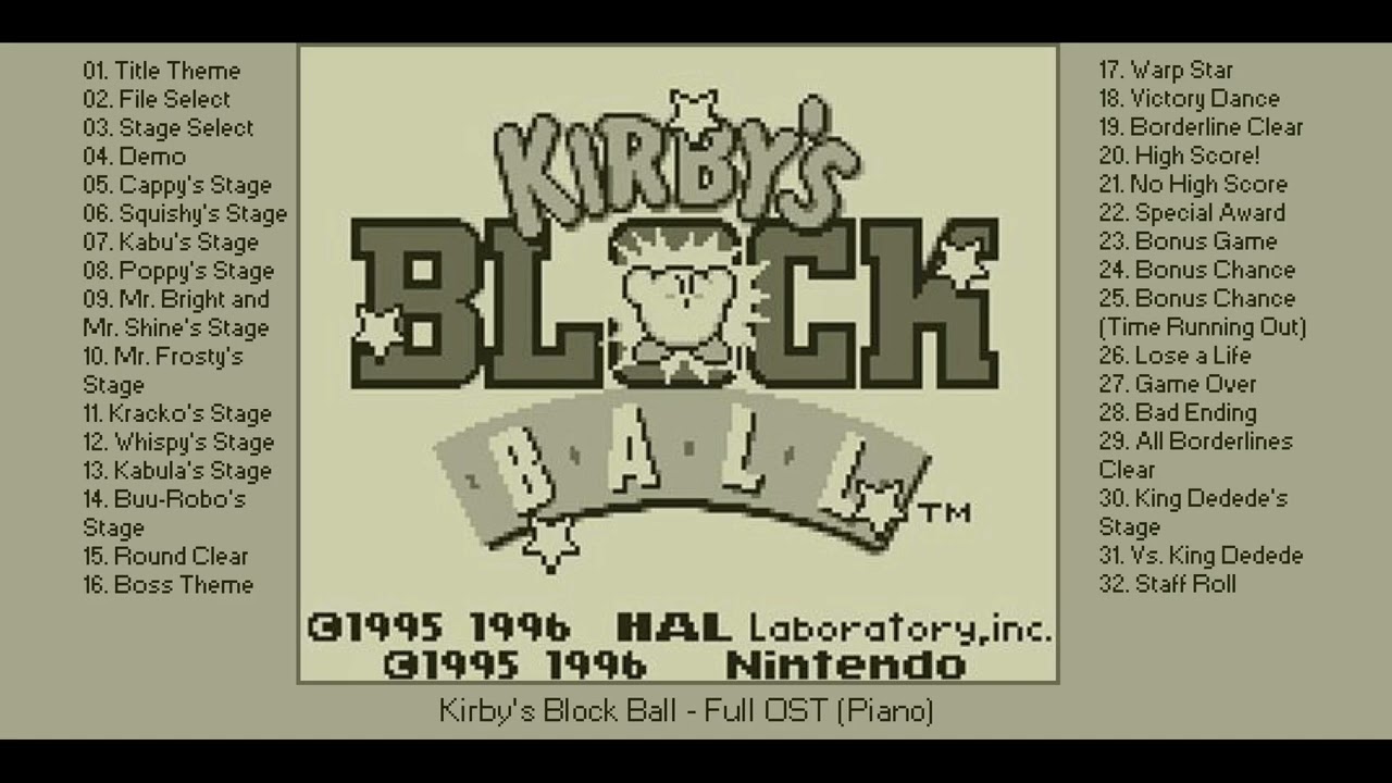 Kirby's Block Ball OST - Piano Arrangements