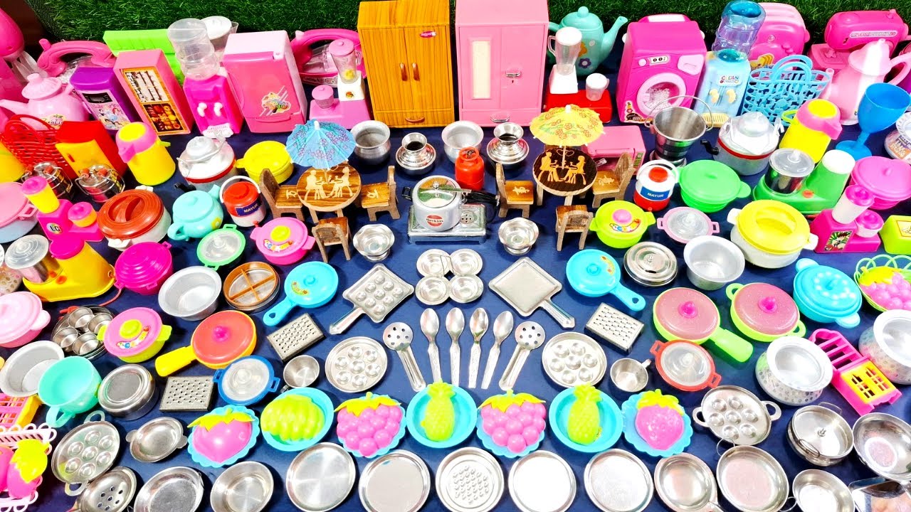 7 Minutes Satisfying with Unboxing Hello Kitty Disney Kitchen Set | Tiny ASMR Miniature Cooking Set