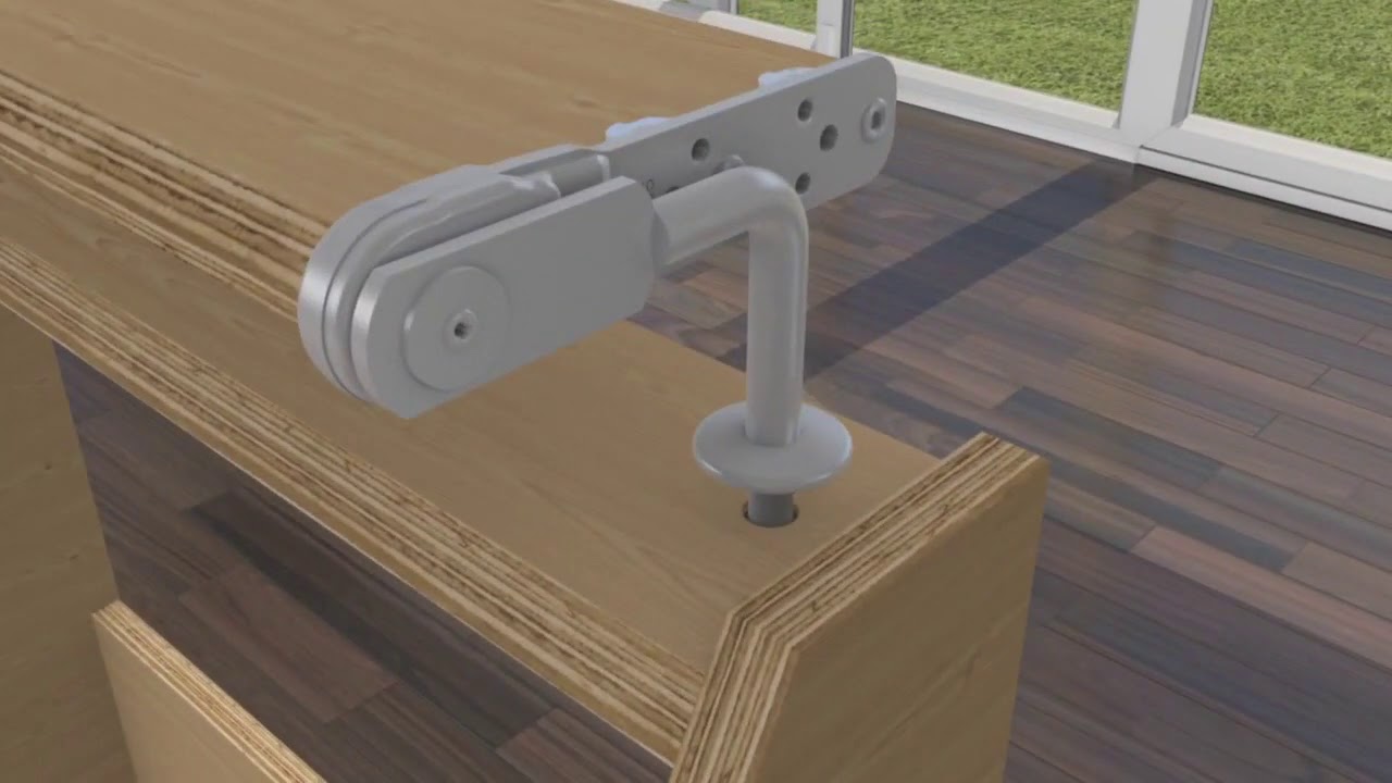 Hettich VarioFlex with round link  adjustable fitting for neck sections in upholstered furniture