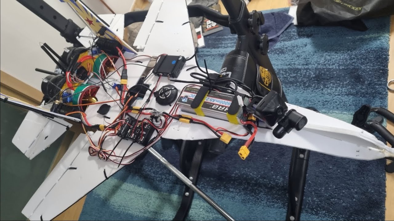 EDF thrust vectoring ELRS PX4 headtracker siyi hm30 diy goggle FPV Foamboard Plane