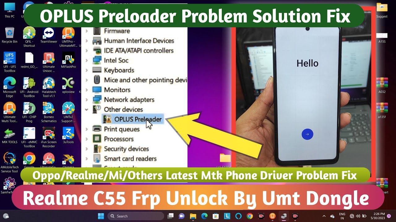 OPLUS Preloader Problem Fix || Realme C55 Frp Unlock By Umt Dongle || Latest Mtk Driver Problem Fix