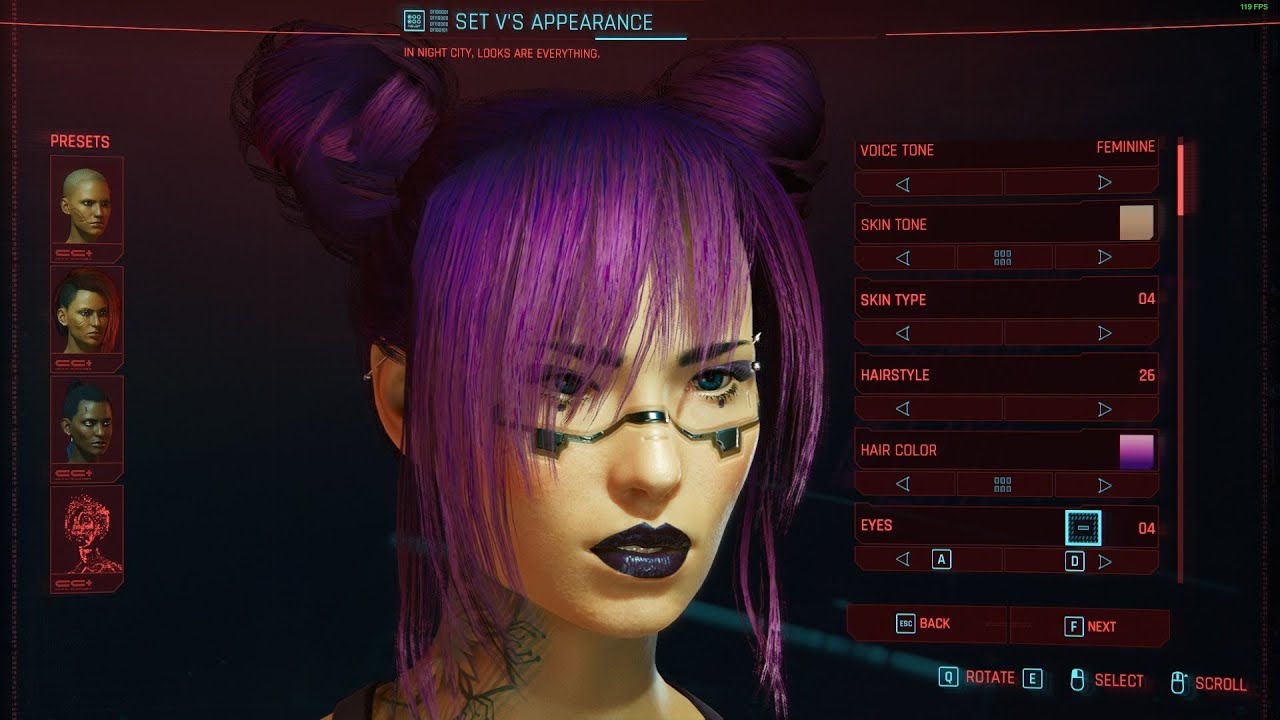 Cyberpunk 2077 character creation