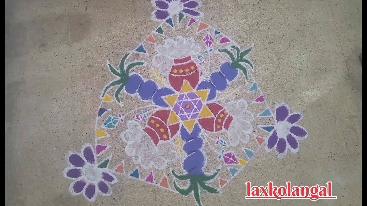 💠💠 பொங்கல் பானை கோலம் 💠 Simple pongal rangoli 💠 sankranthi mugglu 💠 laxkolangal 💠💠