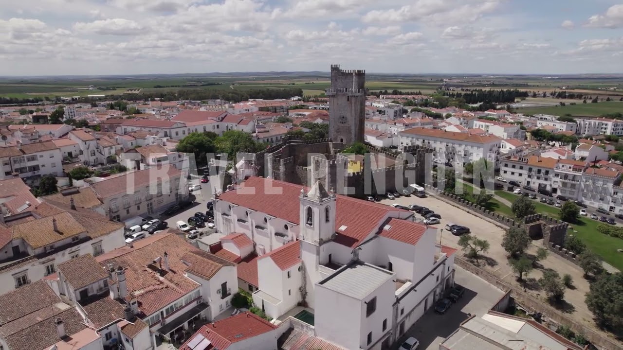 Portugal 🇵🇹 Beja, Castle and Cathedral [4K] Drone Stock Footage 1