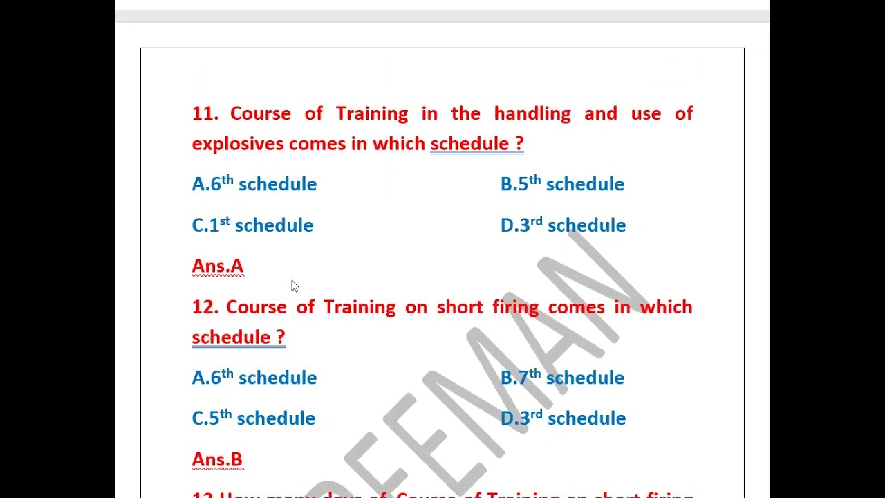 VOCATIONAL TRAINING RULE (1966 ) MCQ PART: 1